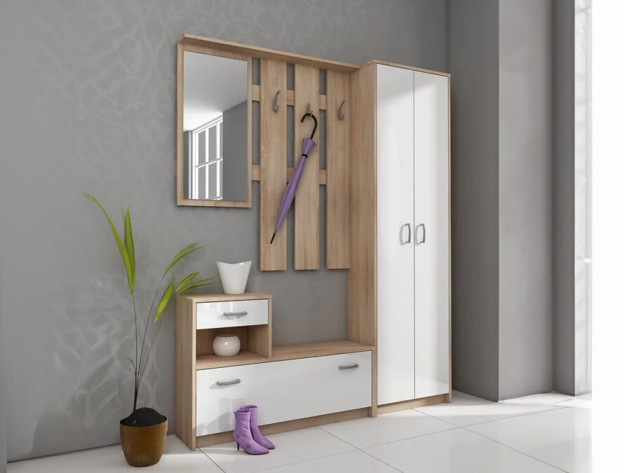 Conjunto para corredor Gilroy 106 (Carvalho sonoma + Branco)