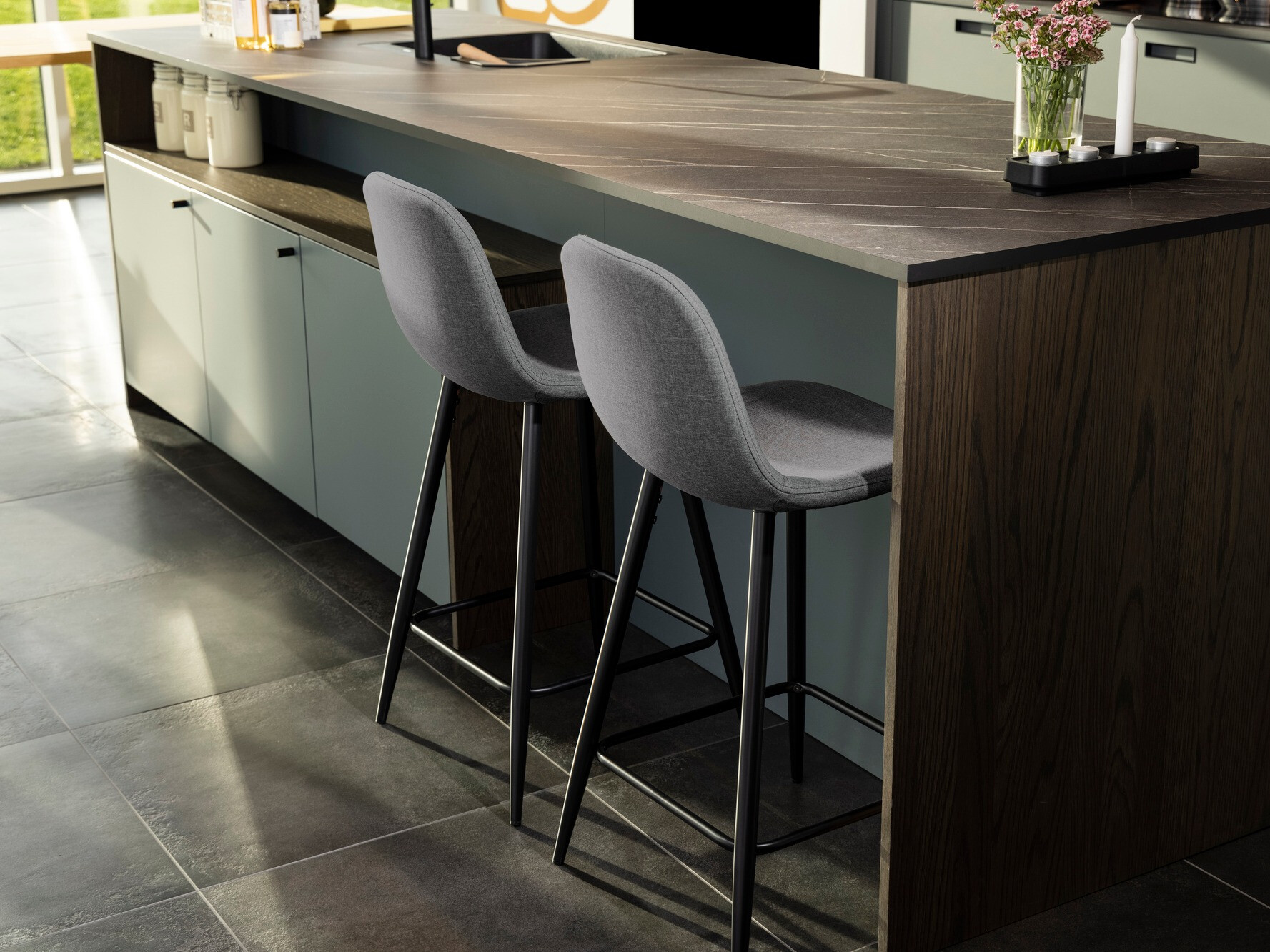 Banco de bar Norsica 175 (Cinzento)