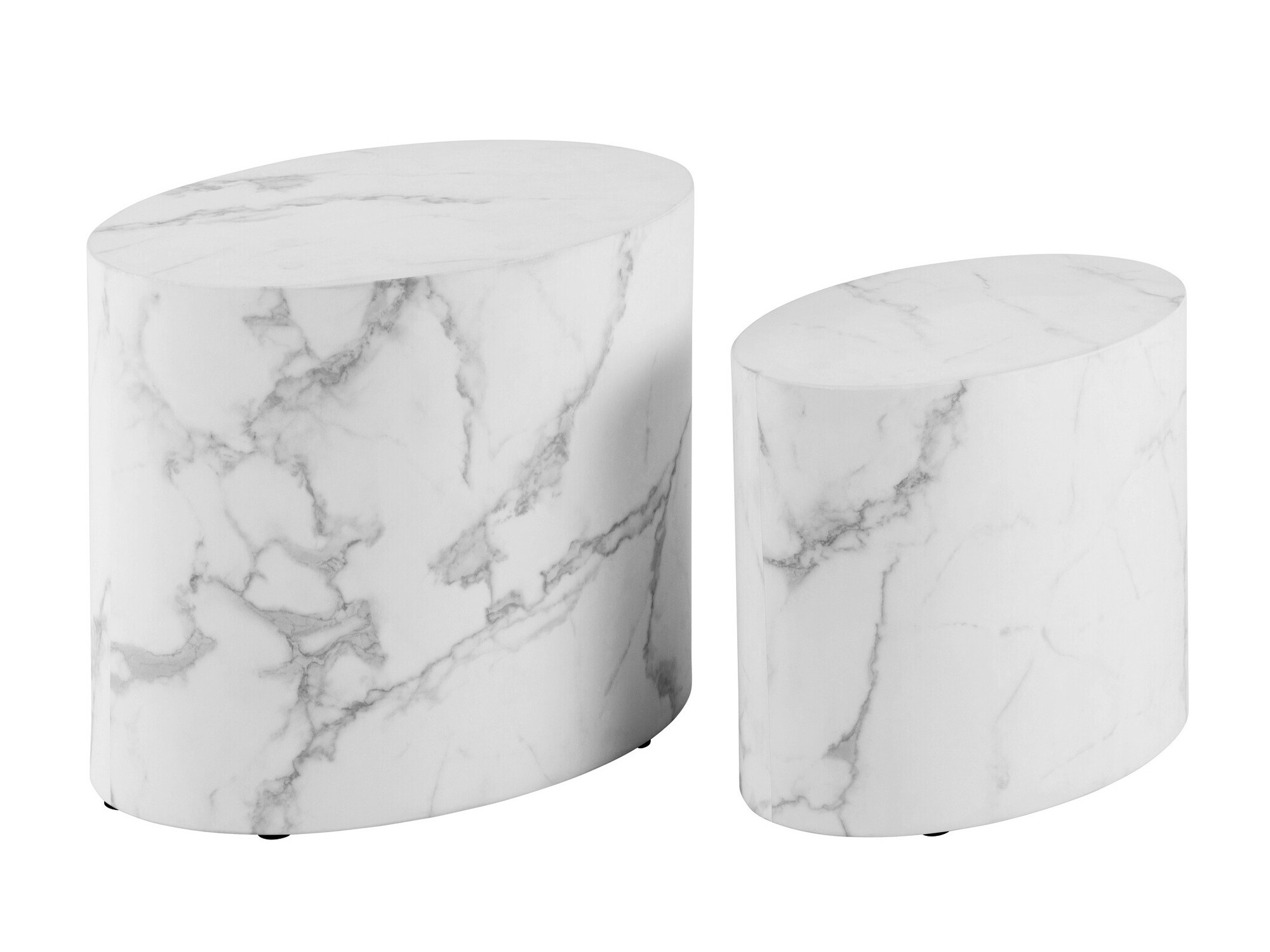 Conjunto de mesas laterais Norsica 587 (Marmore branco)