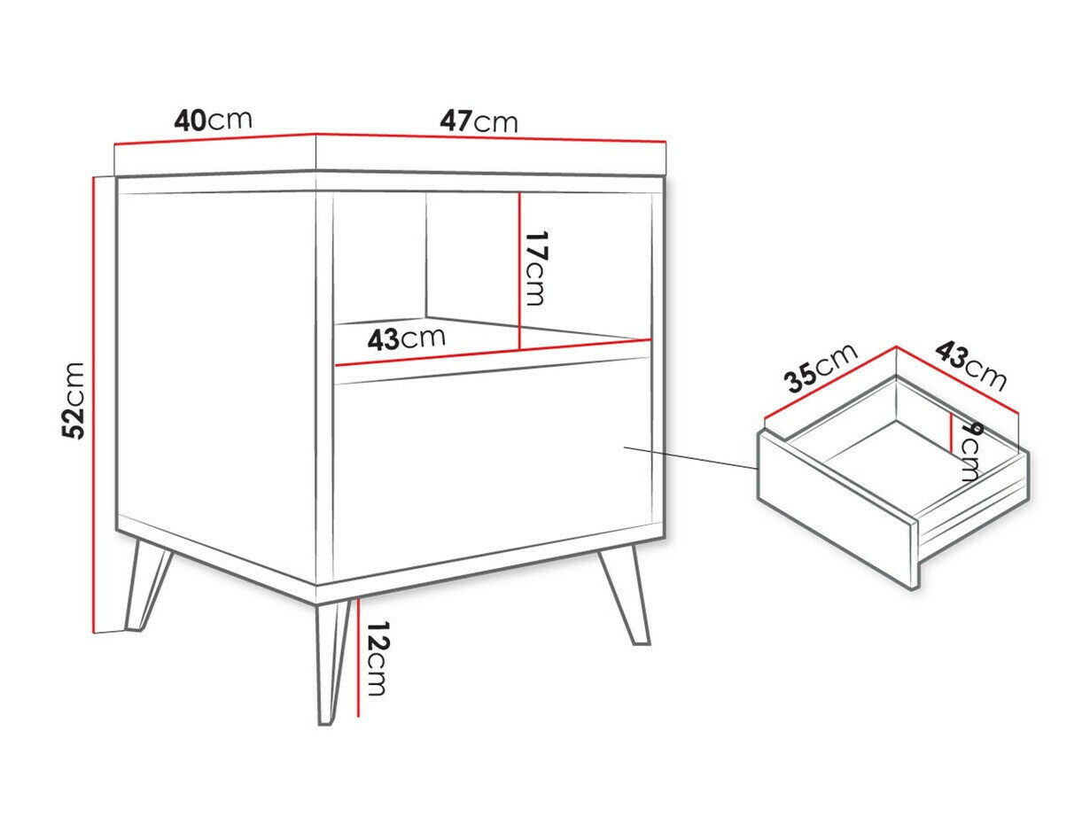 Mesa de cabeceira Comfivo Lomcali 107