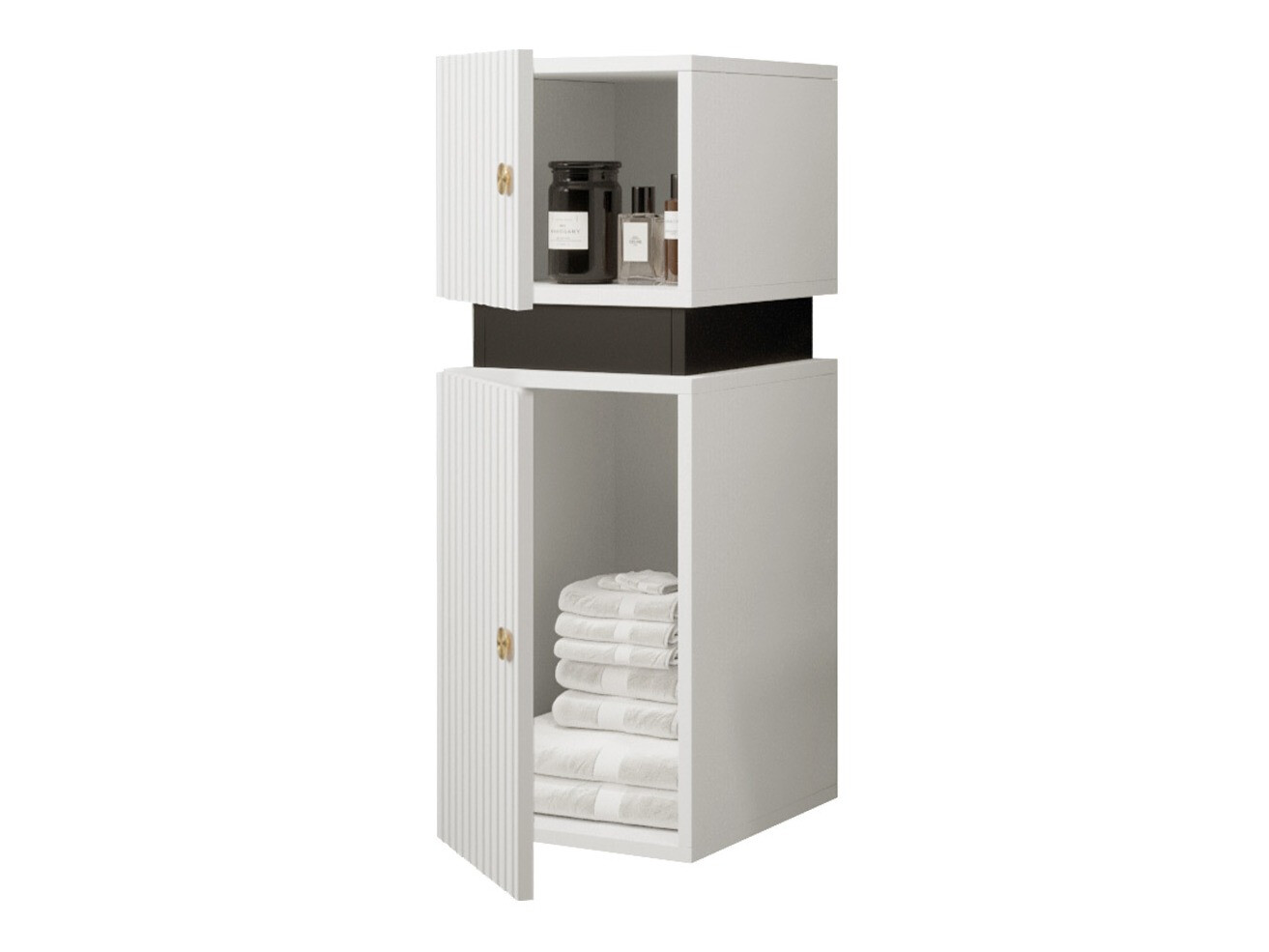 Armário montado na parede para casa de banho Hartford K101 (Preto)