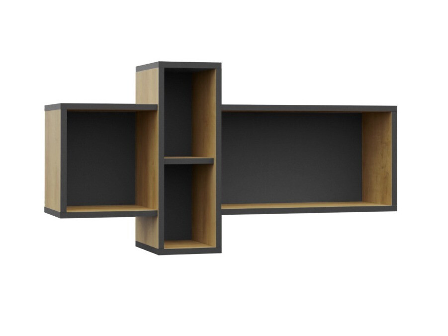 Estante de parede Tenmele 110 (Grafite + Riviera carvalho)