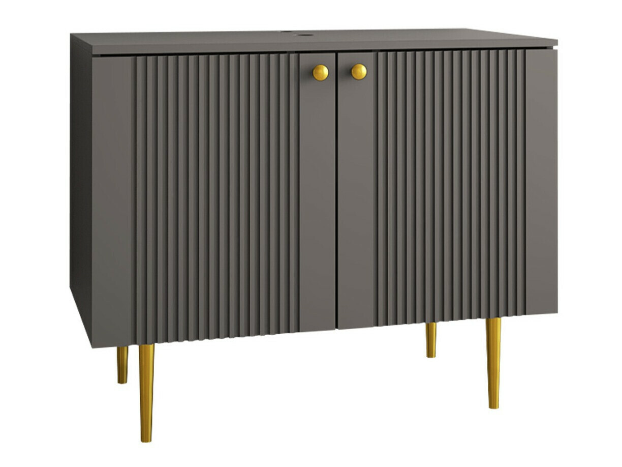 Armário com lavatório de apoio próprio para casa de banho Merced P101 (Cinzento)