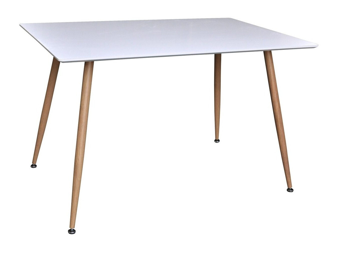 Mesa Dallas 4306 (Branco brilhante + Madeira clara)