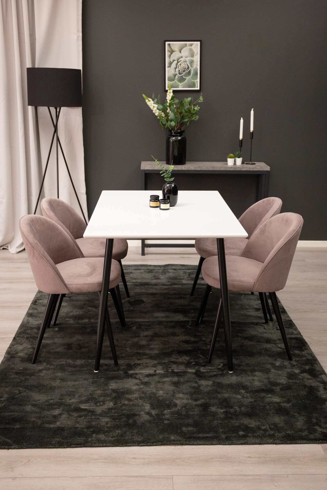 Mesa Dallas 4306 (Branco brilhante + Preto)