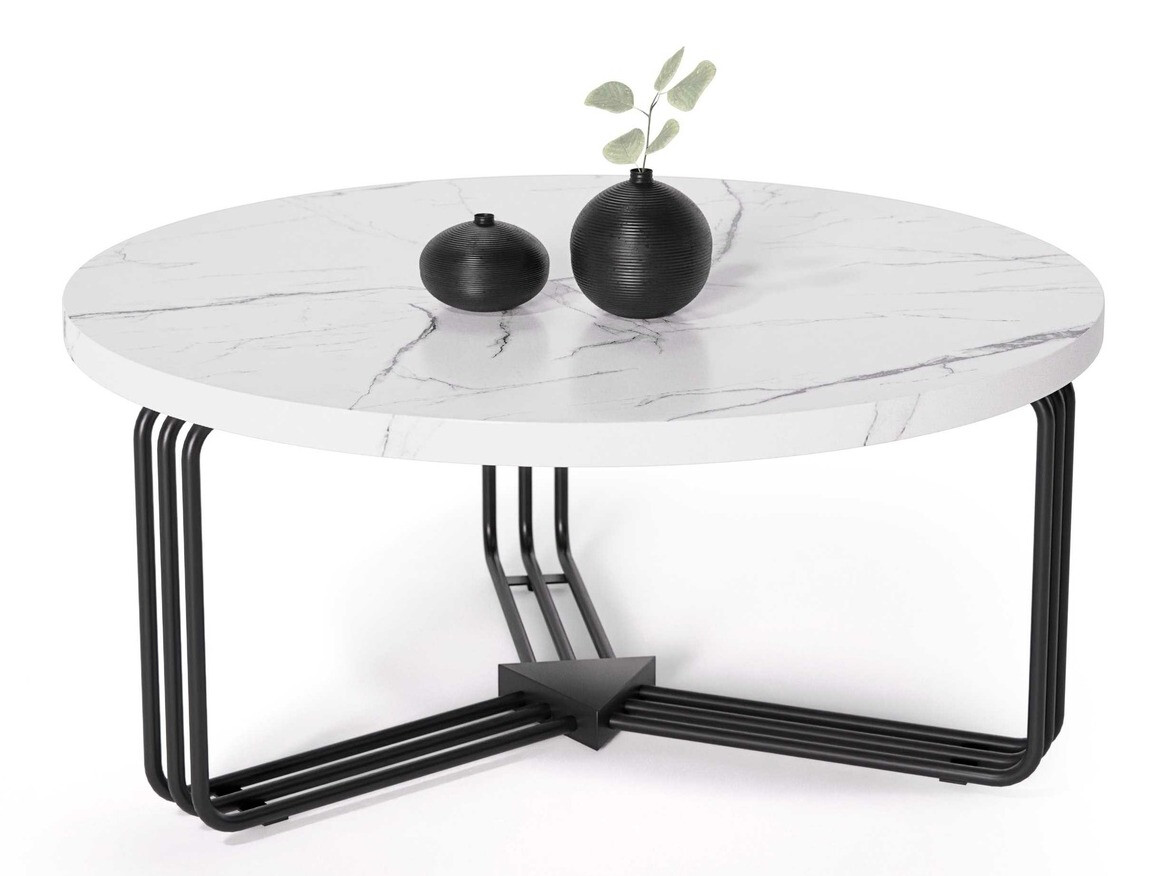 Mesa para revistas Houston 1275 (Marmore branco + Preto)