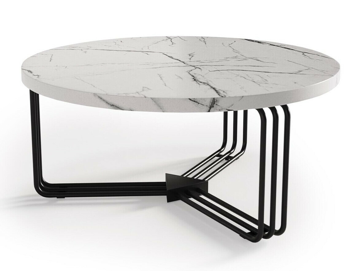 Mesa para revistas Houston 1275 (Marmore branco + Preto)