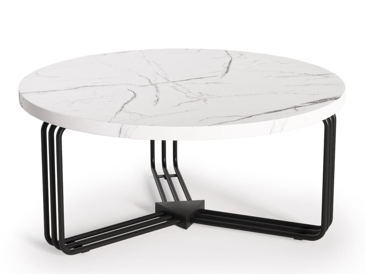 Mesa para revistas Houston 1275 (Marmore branco + Preto)