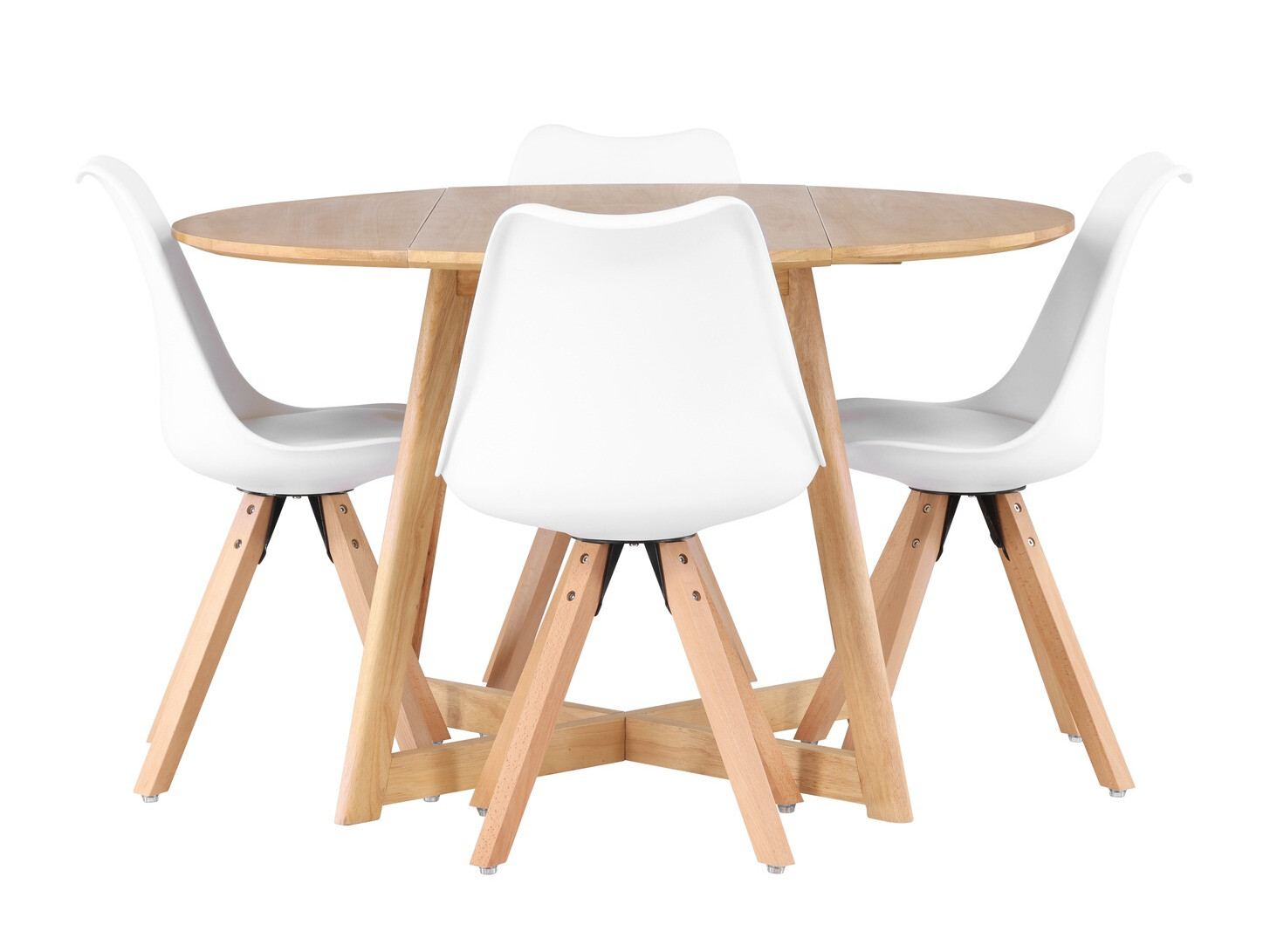 Conjunto para refeições Dallas 4323 (Branco + Madeira clara)