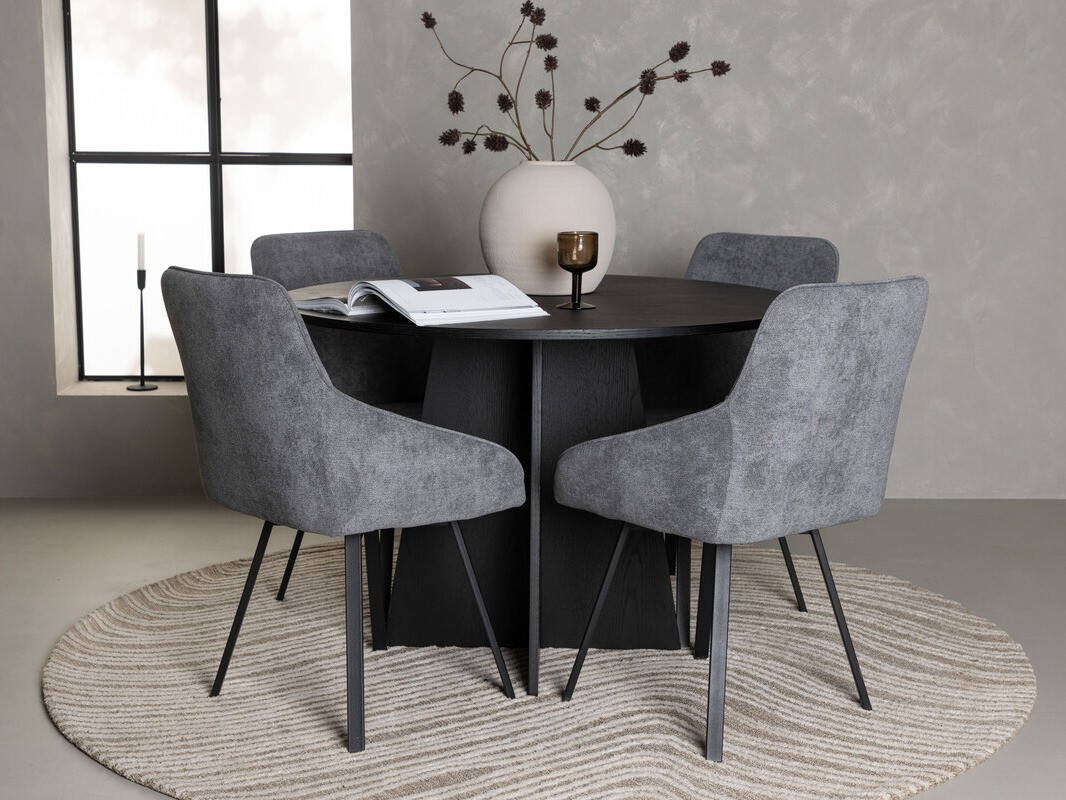 Conjunto para refeições Dallas 4325 (Cinzento escuro + Preto)
