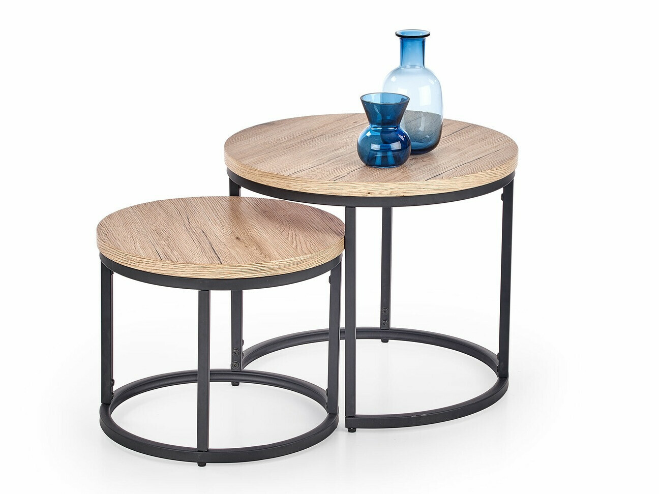 Conjunto de mesas de centro Houston 951 (Carvalho de san remo + Preto)