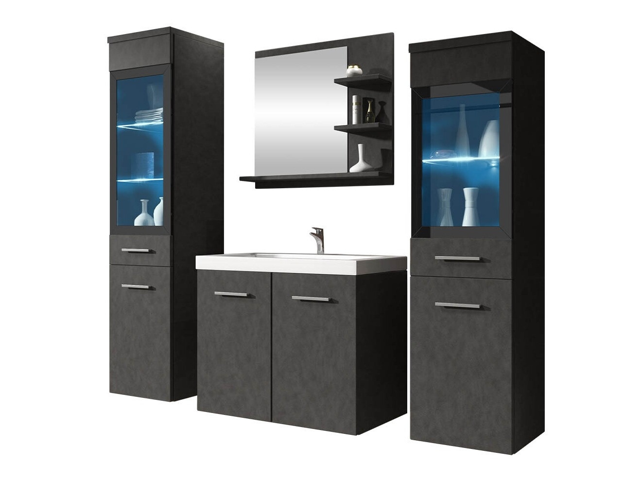 Conjunto para casa de banho Scientia IV (Matera cinzento)