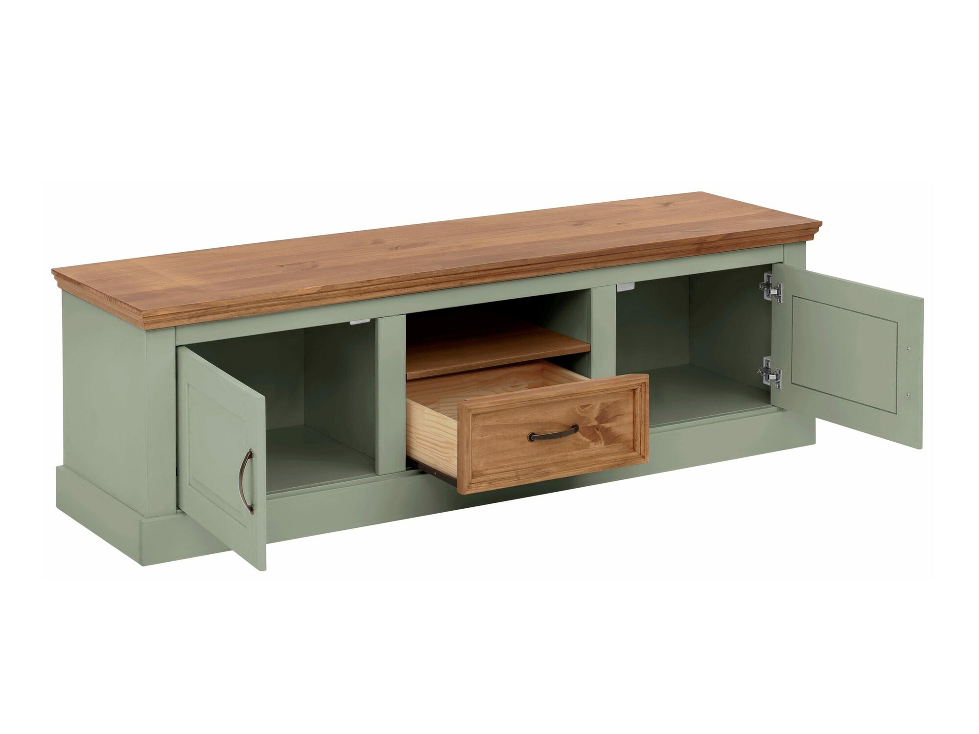 Móvel de TV Tolelio 122 (Verde + Pinheiro)