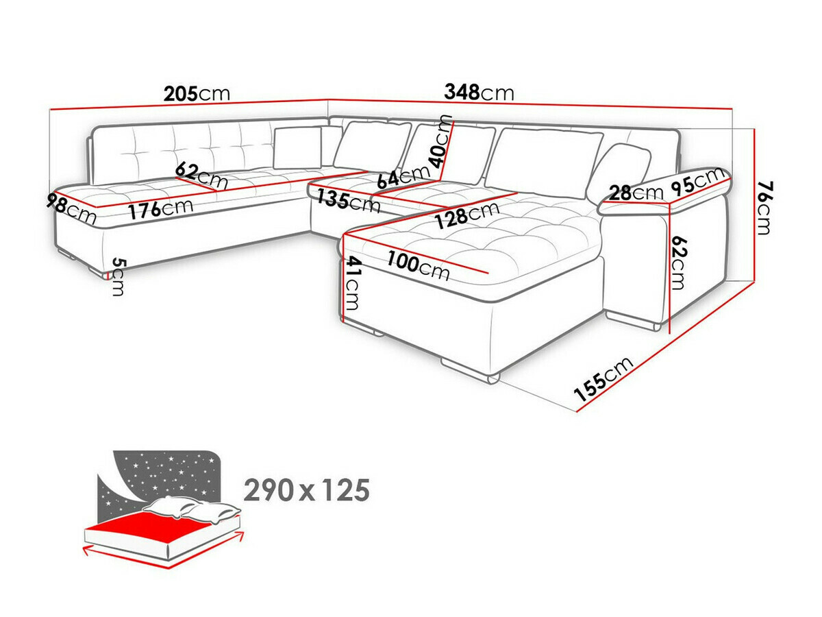 Sofá de canto Comfivo Gemma VI (Boucle Baloo 2073)