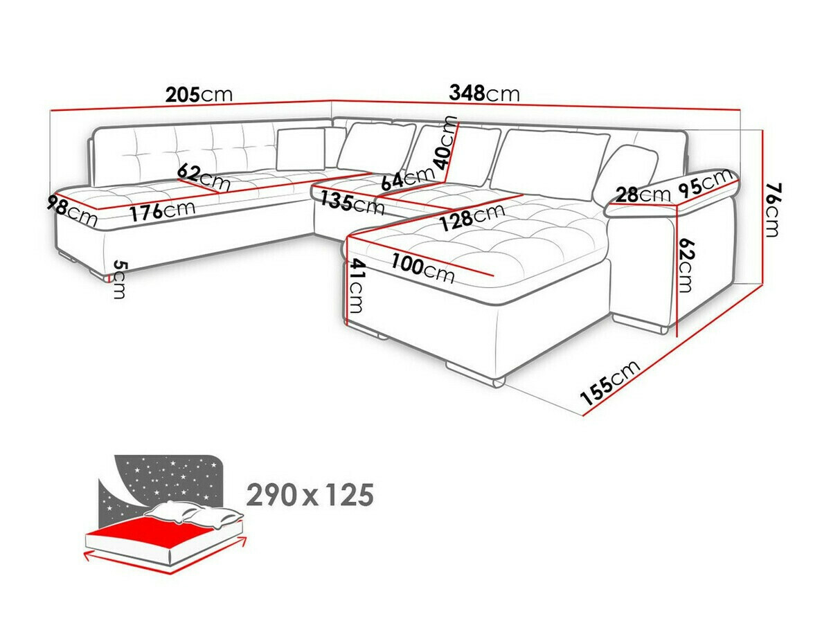 Sofá de canto Comfivo Gemma VI (Magic Velvet 2225-151 + Venus Velvet 2941)
