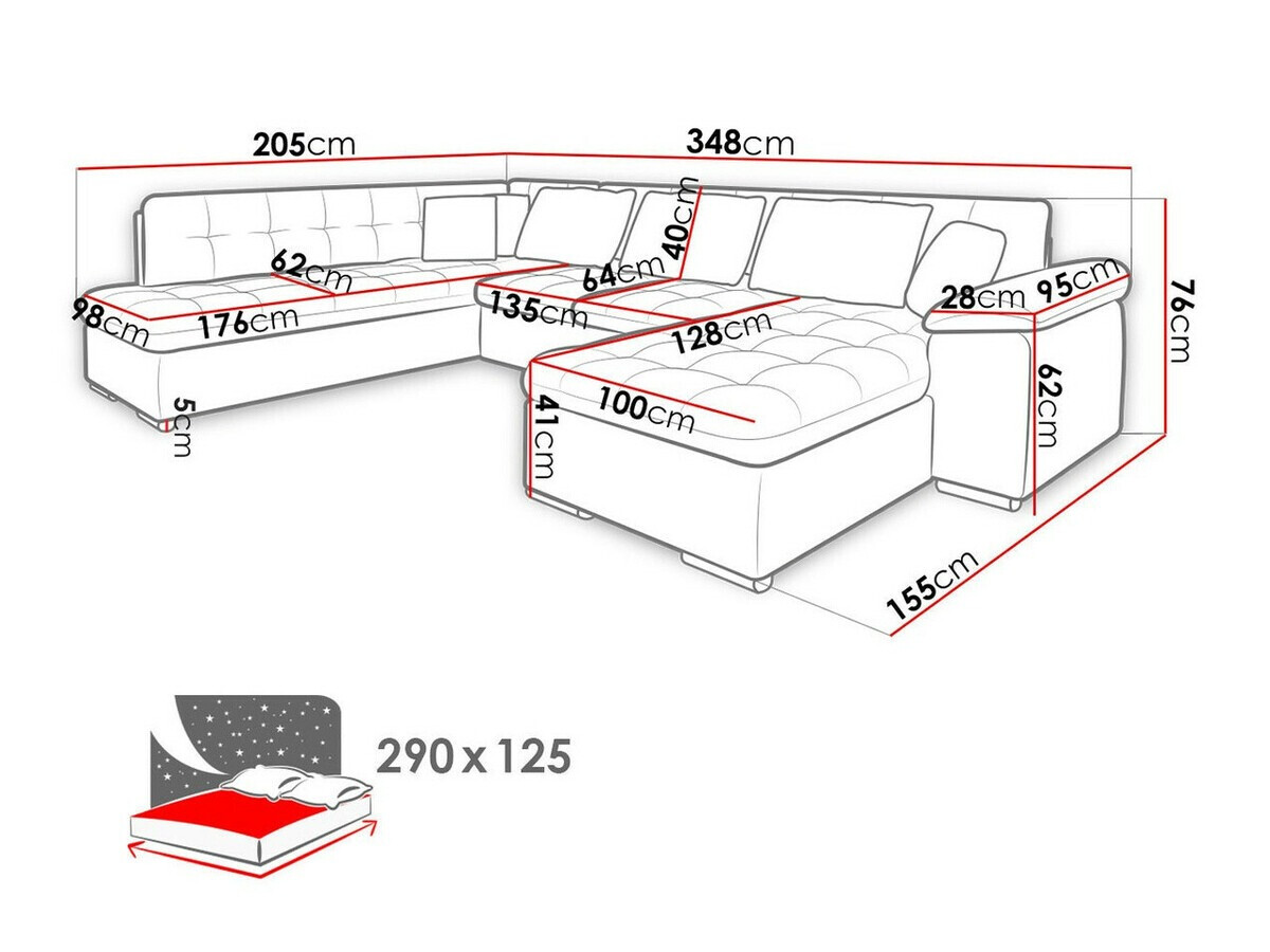 Sofá de canto Comfivo Gemma VI (Magic Velvet 2225-151 + Venus Velvet 2941)
