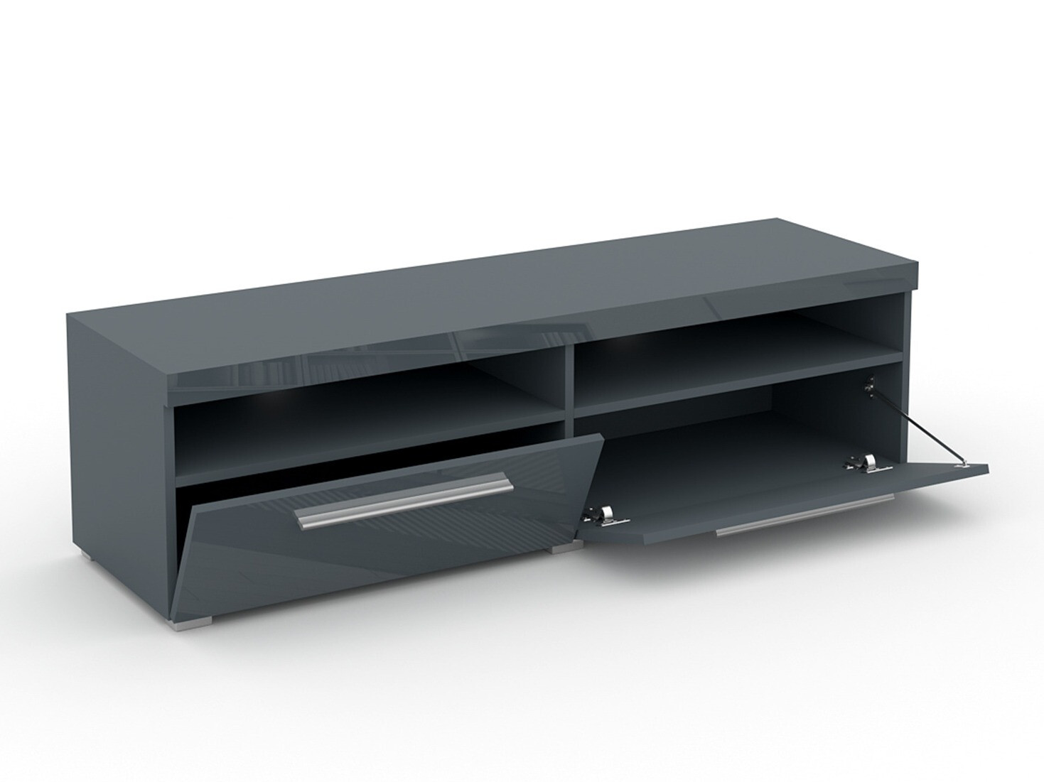 Móvel de TV Torvire 112 (Cinzento + Cinzento brilhante)