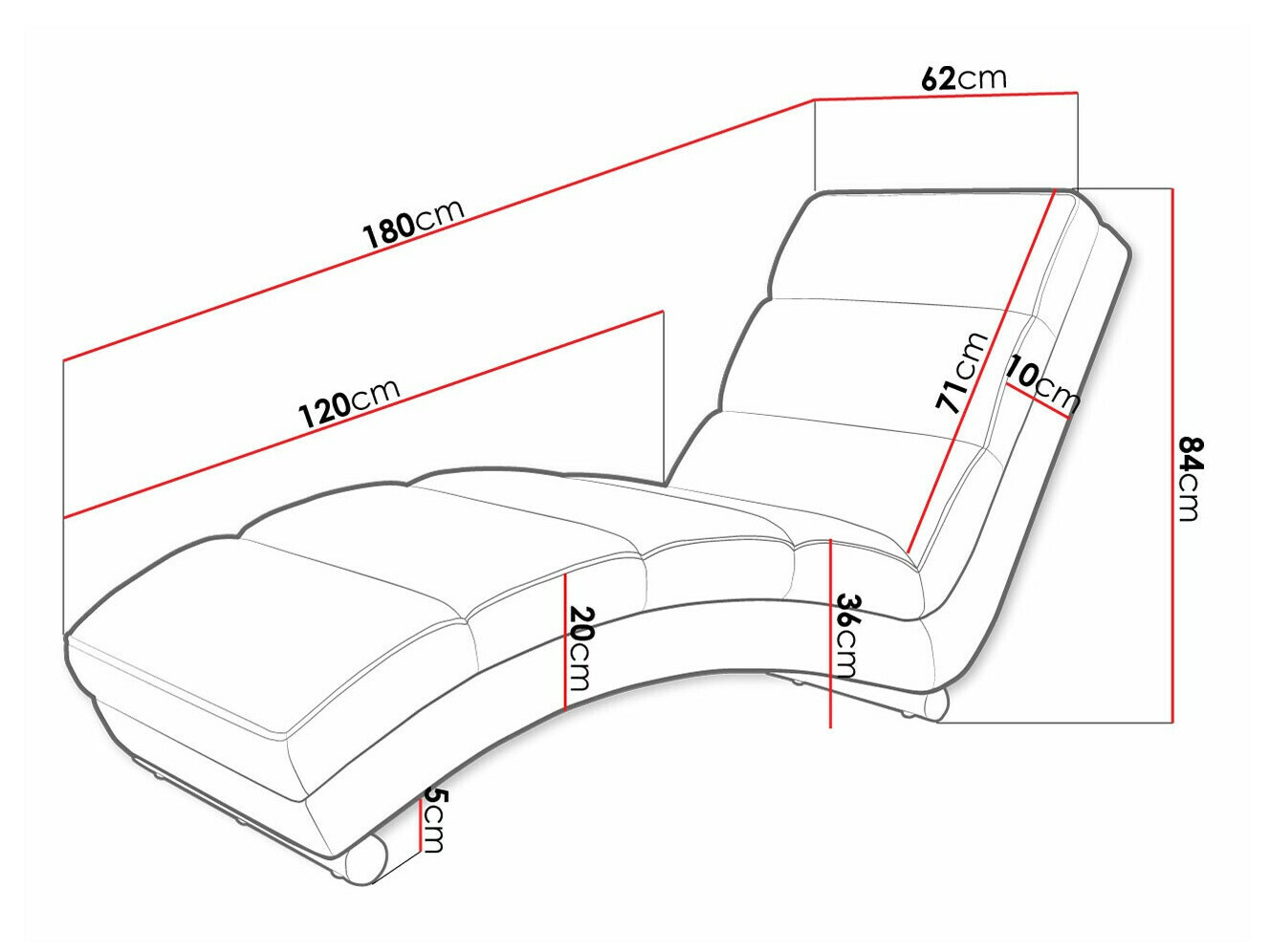 Chaise longue Comfivo 172 (Magni 206.18)