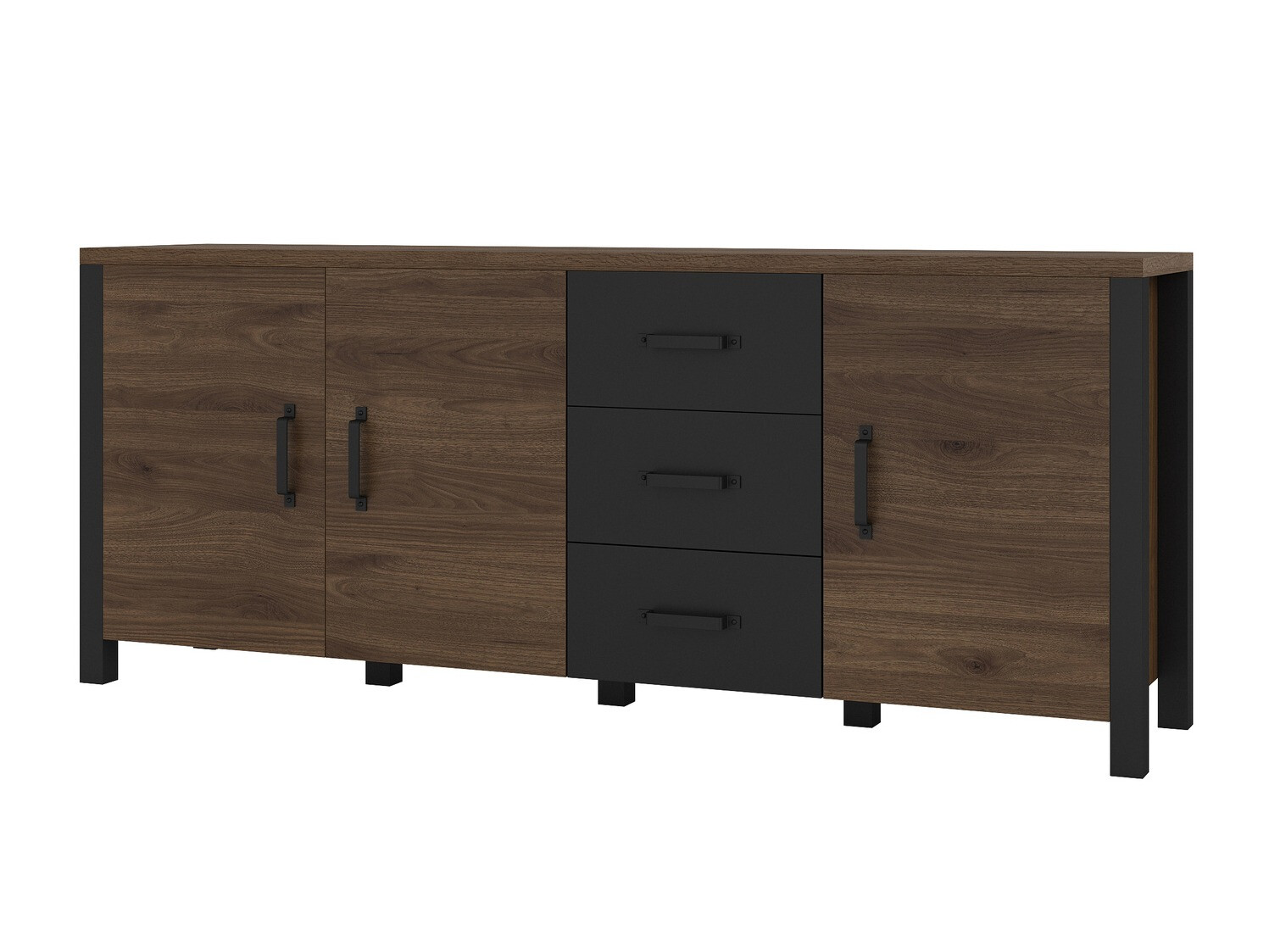 Cómoda Tornua 106 (Noz + Preto matte)