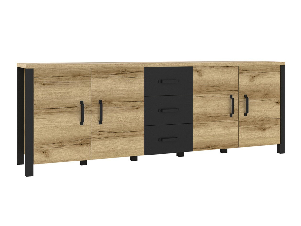 Cómoda Tornua 109 (Carvalho claro + Preto matte)