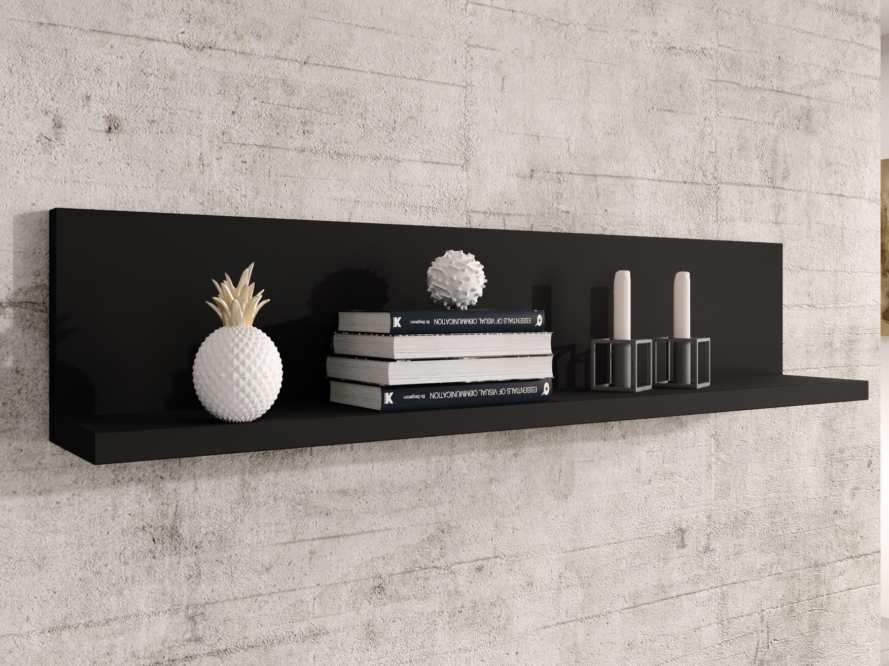 Estante de parede Lutiva 102 (Preto matte)