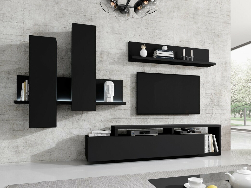 Estante de parede Lutiva 102 (Preto matte)