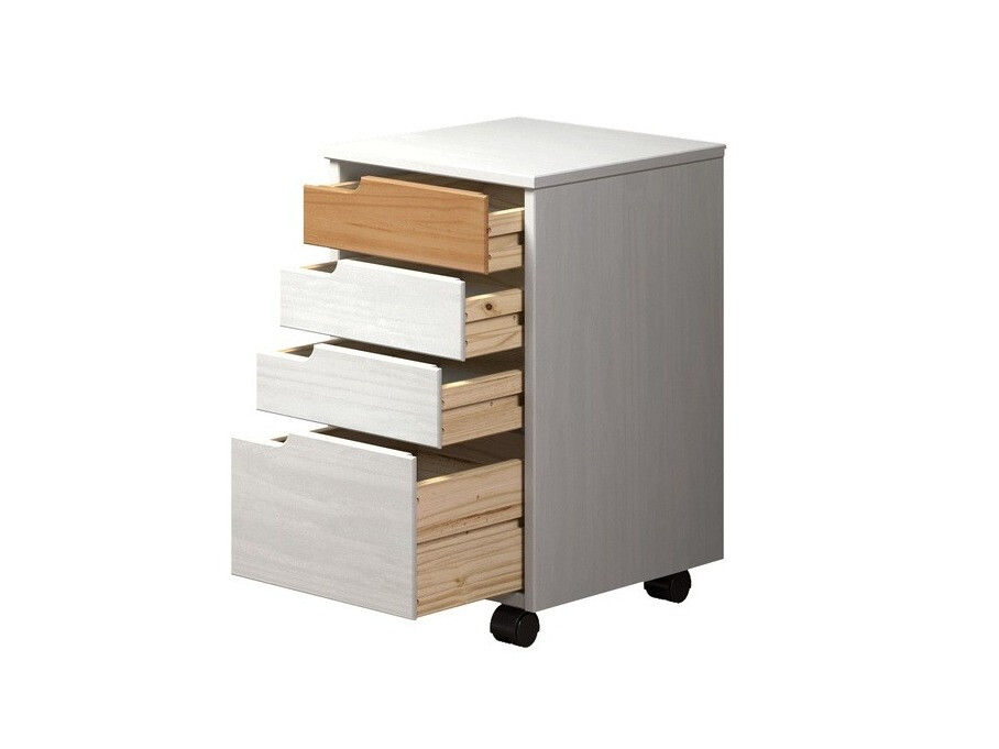 Bloco de gavetas Indianapolis C101 (Branco + Carvalho de mel)