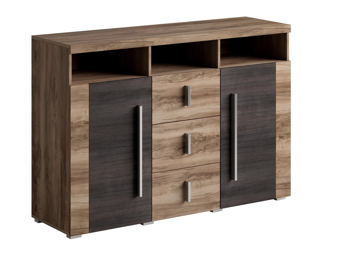 Cómoda Sorciro 101 (Noz + Carvalho escuro)