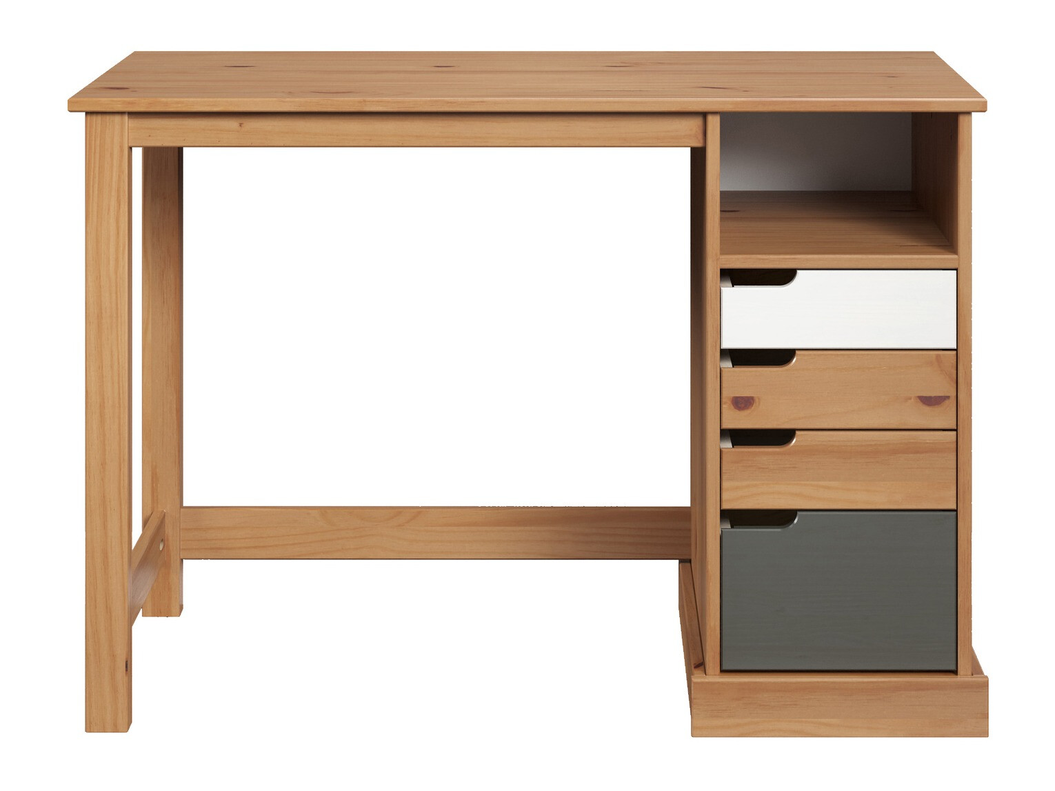 Mesa de escritório Indianapolis C100 (Carvalho de mel + Branco + Cinzento)