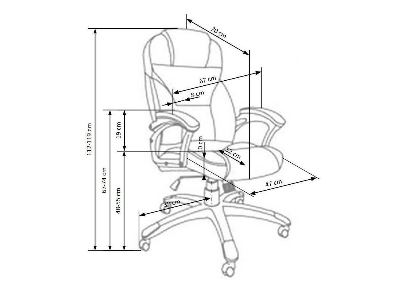 Cadeira de escritório Houston 189 (Cinzento)