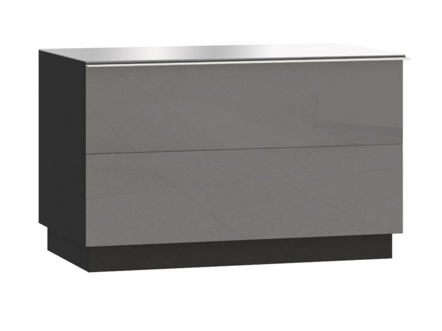 Móvel de TV Fervese 110 (Preto + Cinzento brilhante)