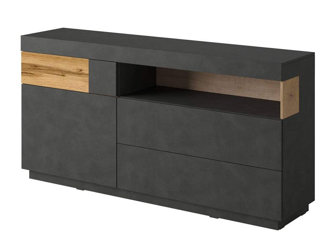 Cómoda Livlore 107 (Matera cinzento + Carvalho wotan)