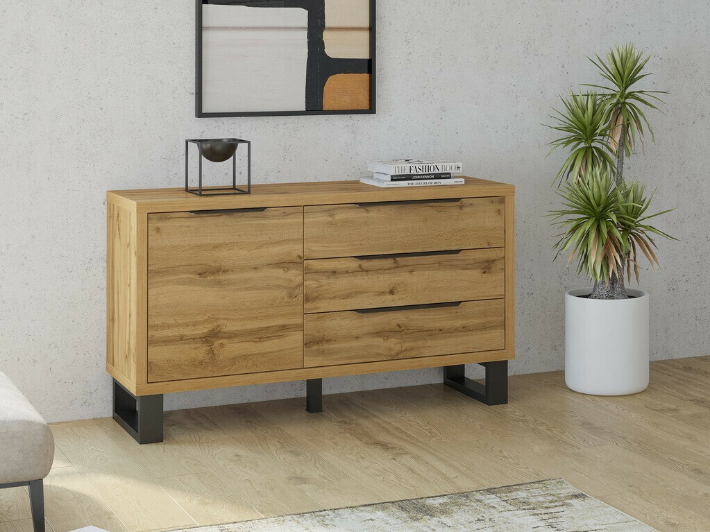 Cómoda Avicavu 109 (Carvalho wotan + Preto)