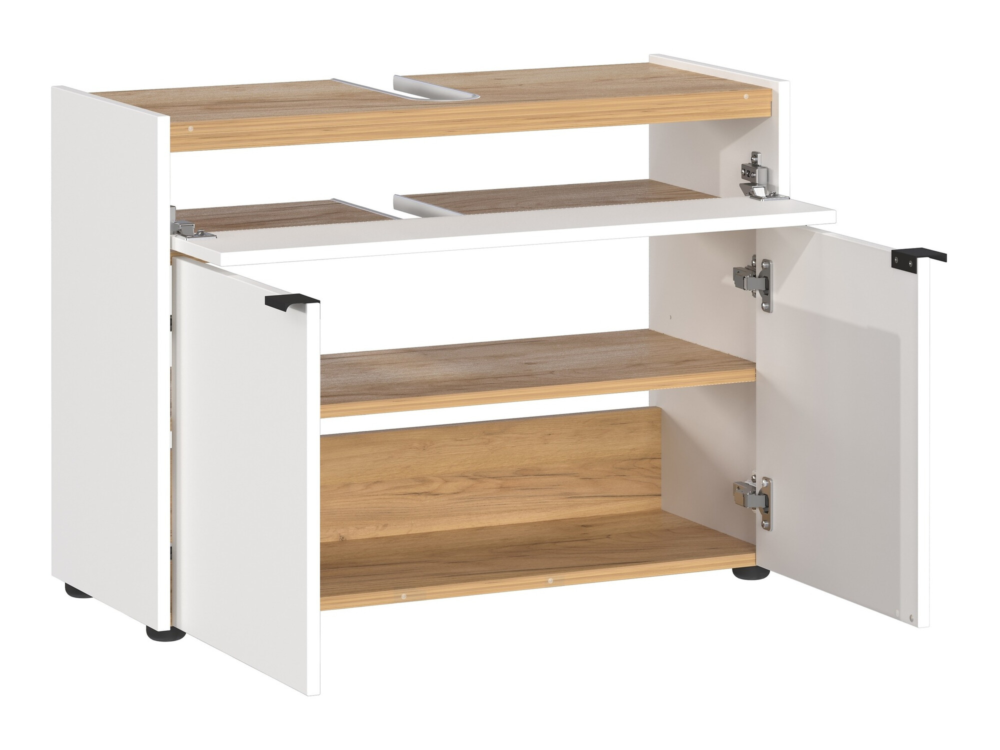 Conjunto para casa de banho Ventei 105 (Branco + Navarra carvalho)