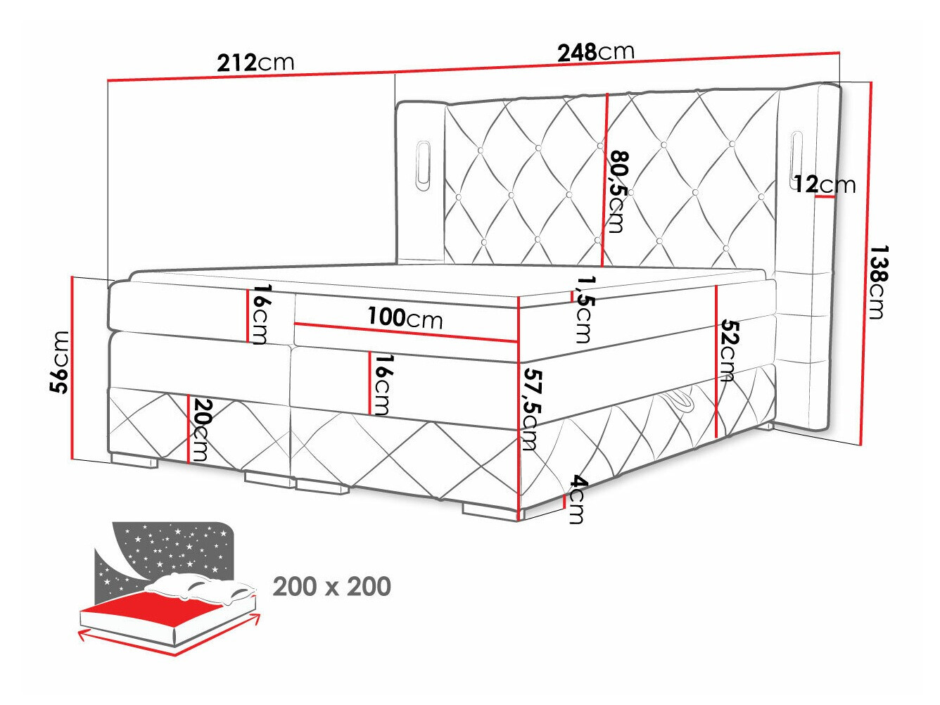 Cama continental Historia (Kameleon 04)