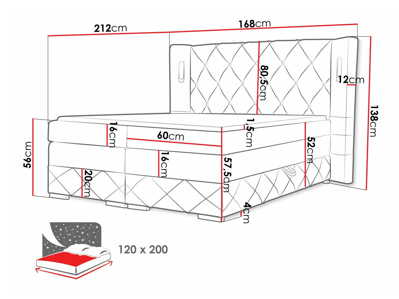 Cama continental Historia (Kameleon 09)
