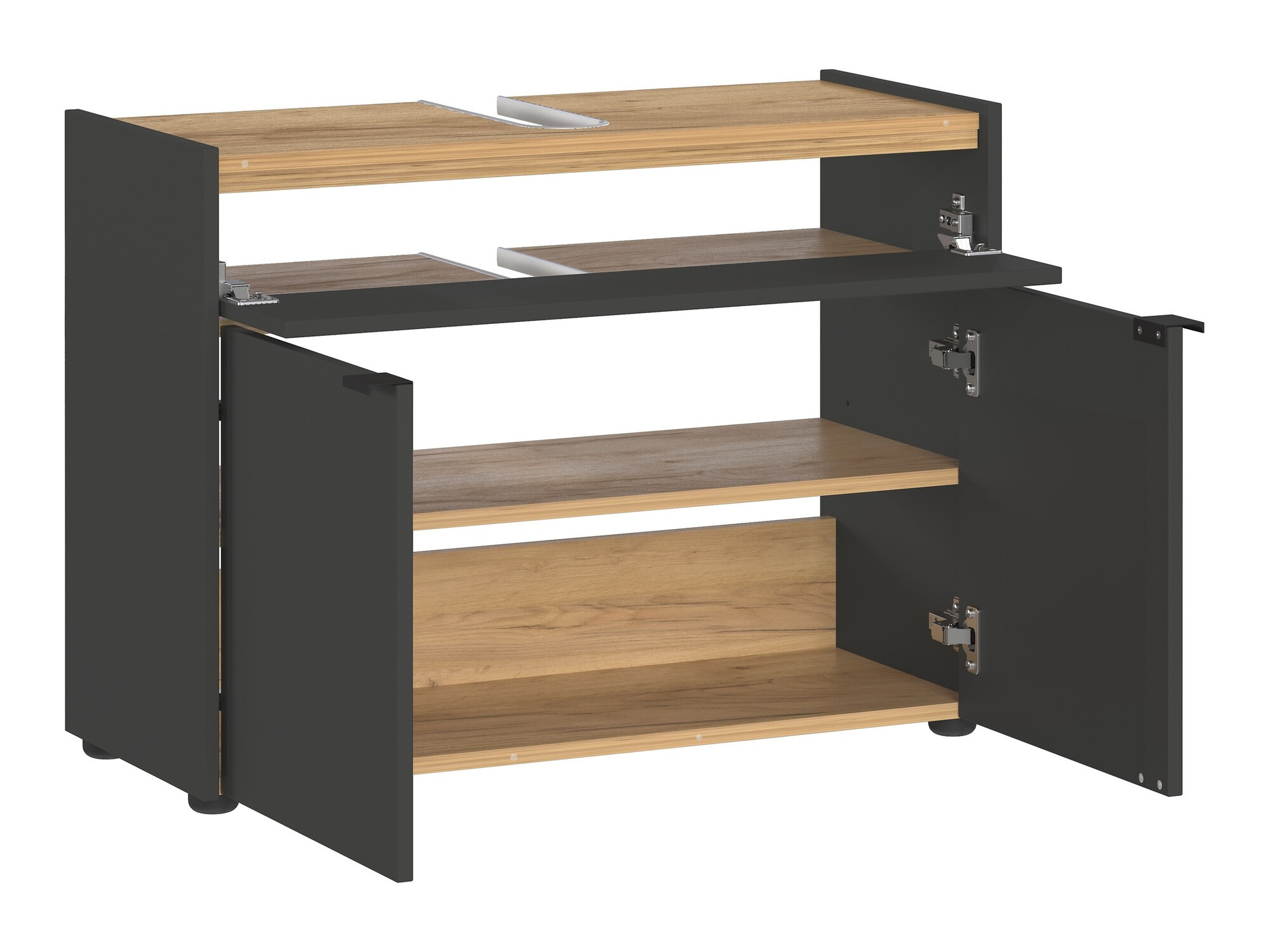 Conjunto para casa de banho Ventei 106 (Grafite + Navarra carvalho)