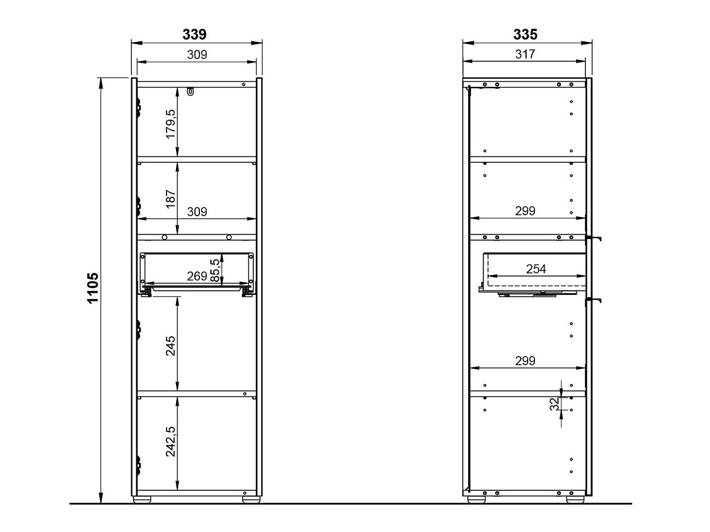Conjunto para casa de banho Ventei 106 (Grafite + Navarra carvalho)