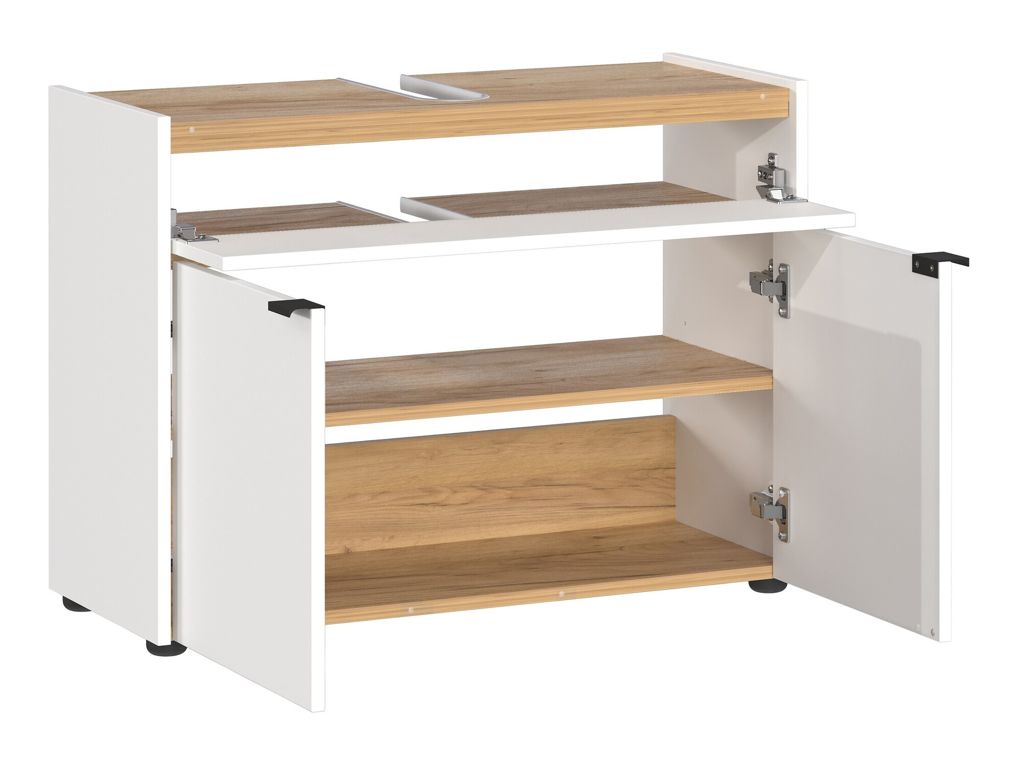 Conjunto para casa de banho Ventei 110 (Branco + Navarra carvalho)