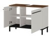 Conjunto para casa de banho Ruvlevu 105 (Cinzento claro + Noz)