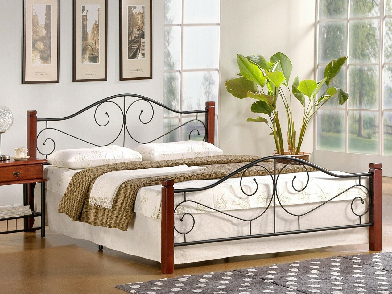 Cama Houston 574 (Cor de cereja + Preto)