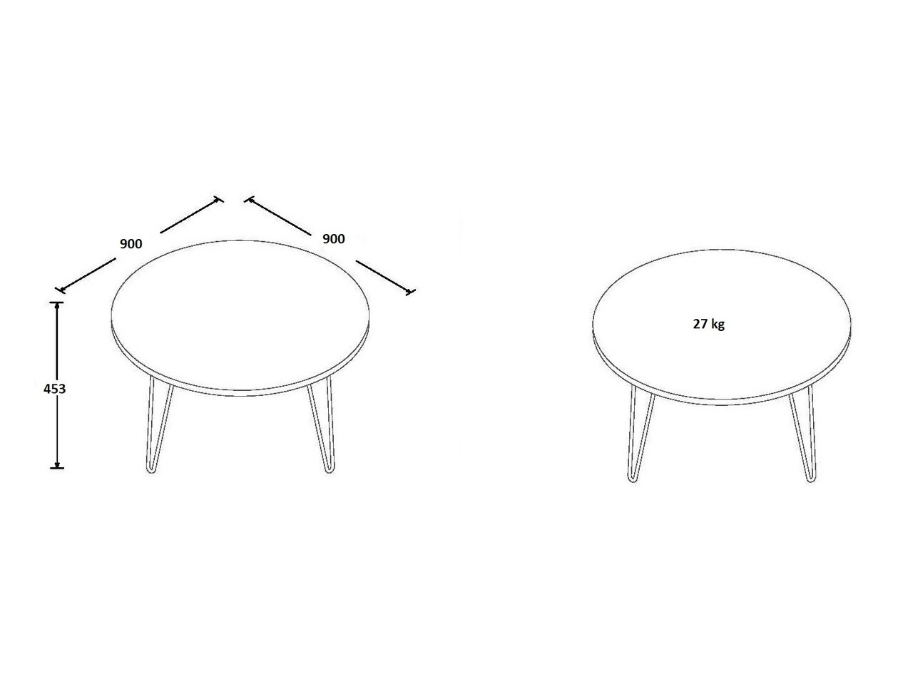 Mesa de centro Nutive 104 (Carvalho claro)