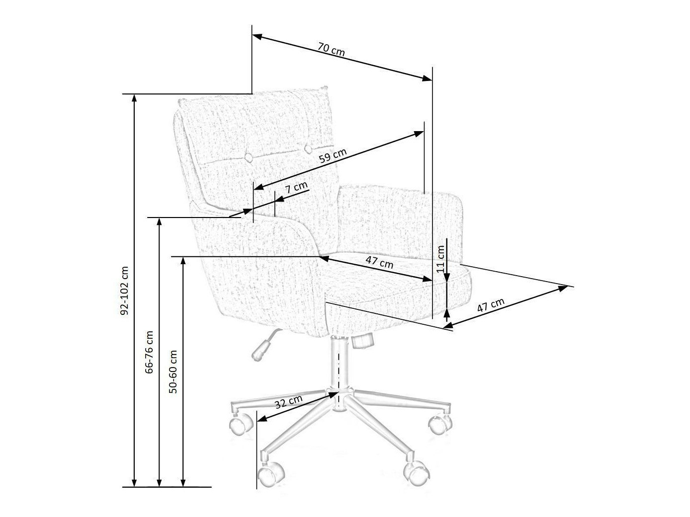 Cadeira de escritório Houston 1262 (Creme)