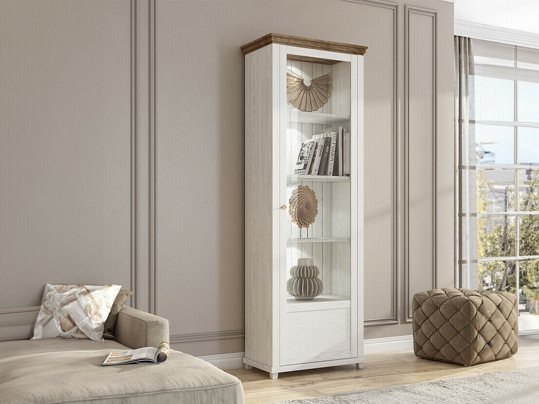 Estante Tolnue 101 (Cinza branqueada + Carvalho lefkas)