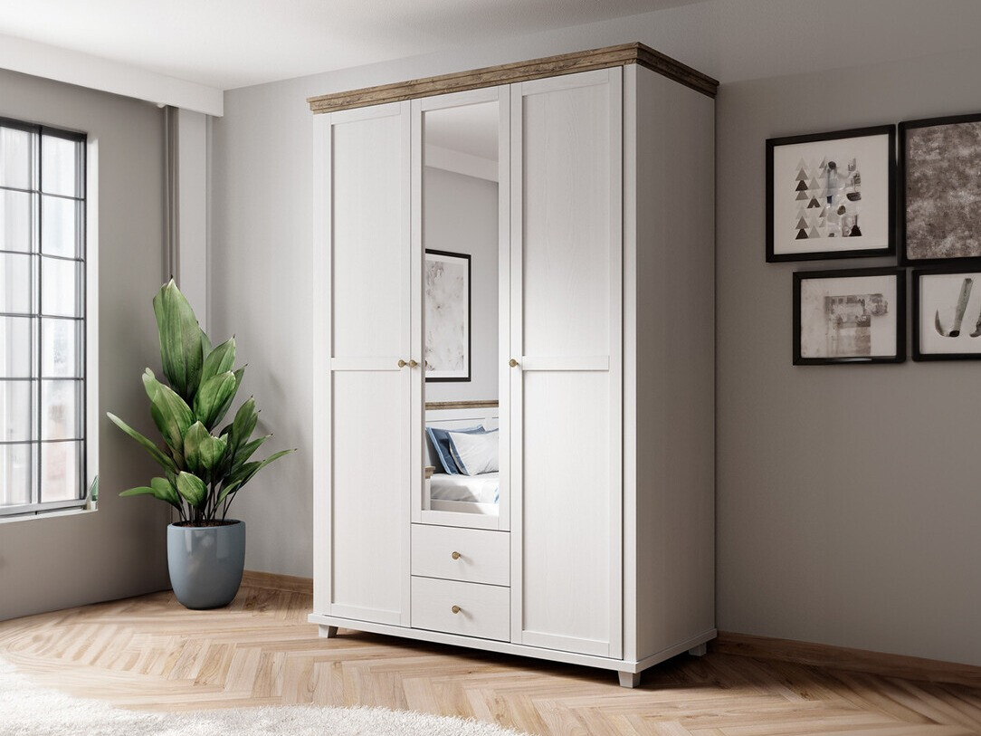 Roupeiro Tolnue 114 (Cinza branqueada + Carvalho lefkas)