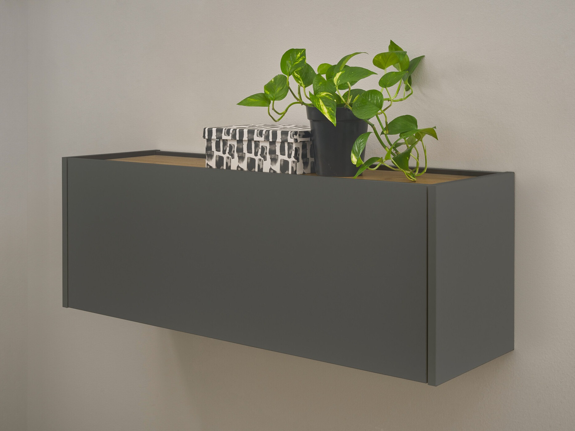 Armário de parede Elbsori 109 (Antracite + Carvalho wotan)