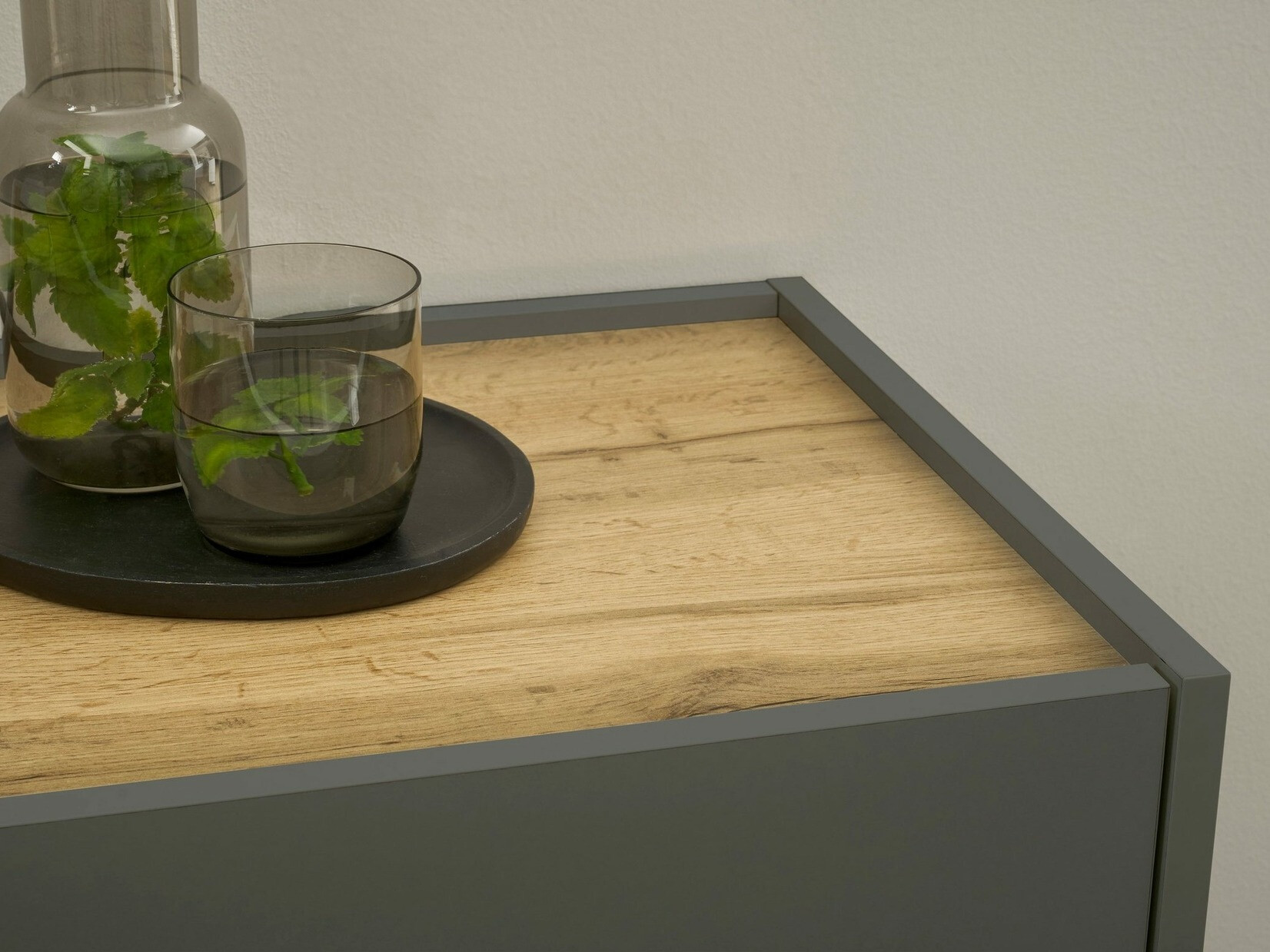 Armário de parede Elbsori 109 (Antracite + Carvalho wotan)