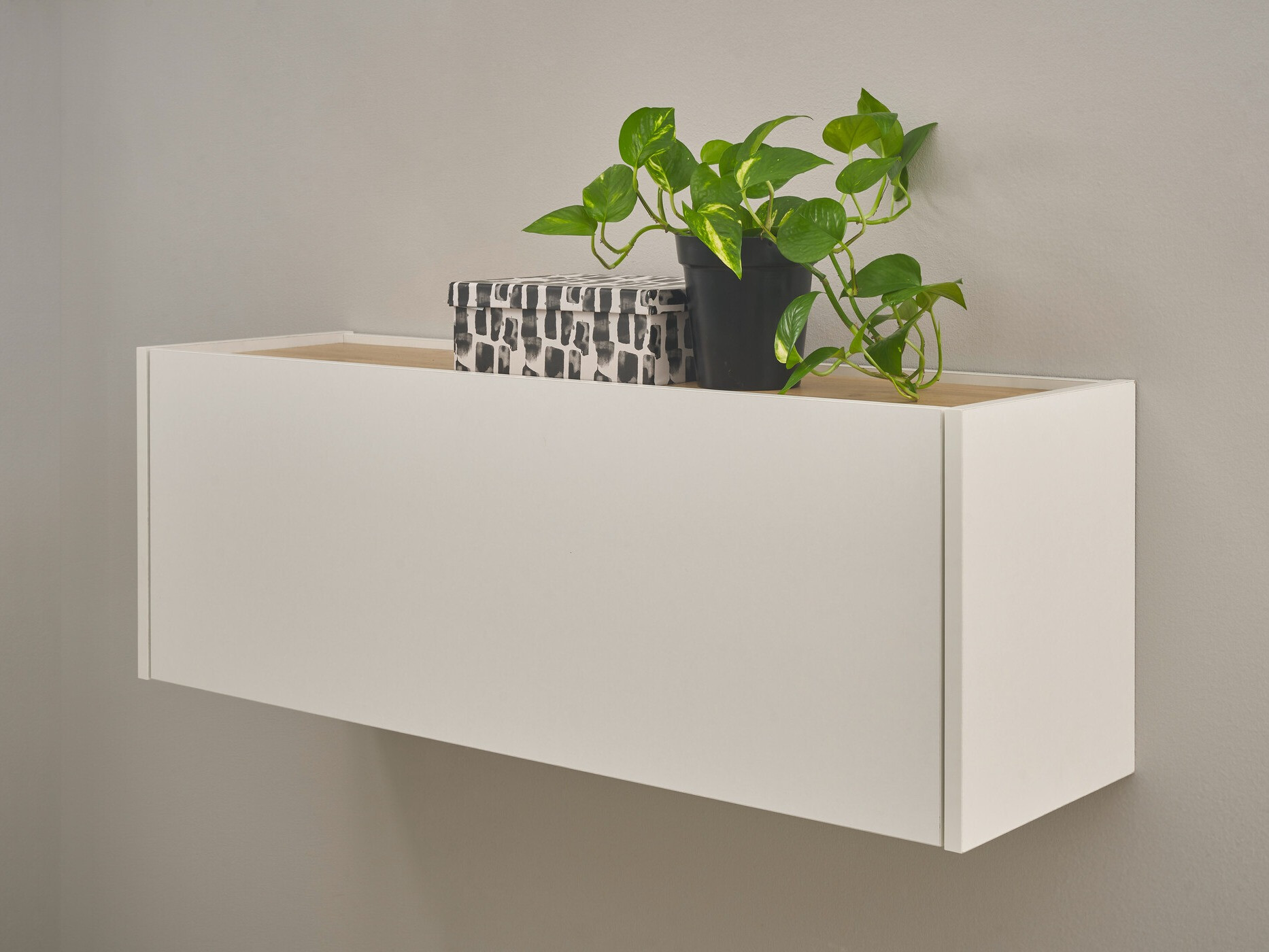 Armário suspenso Elbsori 109 (Branco + Carvalho wotan)