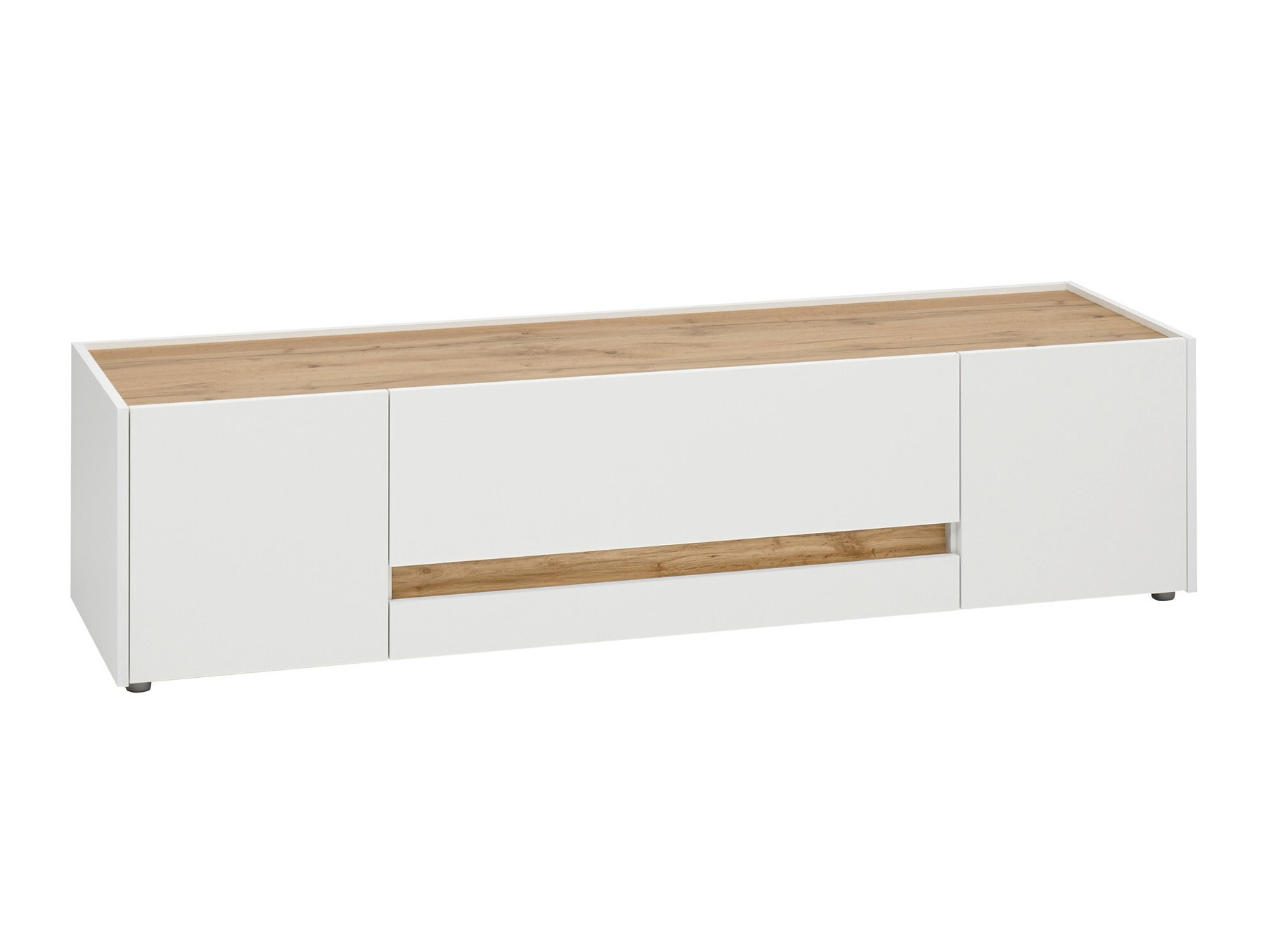 Móvel de TV Elbsori 115 (Branco + Carvalho wotan)