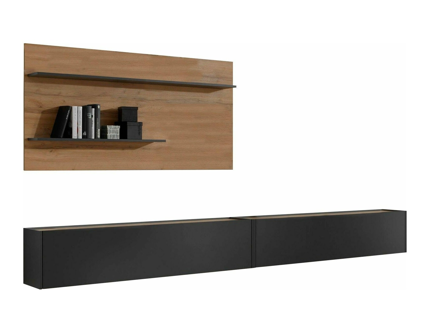 Conjunto para sala de estar Elbsori 120 (Antracite + Carvalho wotan)
